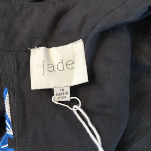 Johnny Was Jade Stephy Midi Dress Embroidered Blue Black Size 10 Boho Luxe - Picture 6 of 9